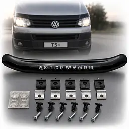 Дефлектор капота мухобойка Volkswagen T5+ 2010-2015 Євро кріплення Voron Glass