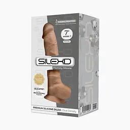 Фалоімітатор SilexD Johnny Caramel (MODEL 1 size 7in), двошаровий, силікон + Silexpan, діаметр 3,8 см - мініатюра 2