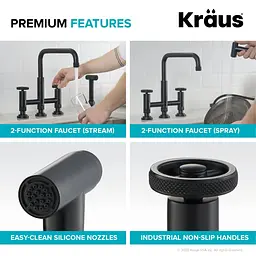 Змішувач для кухні Kraus Urbix KPF-3125MB, Чорний - мініатюра 7