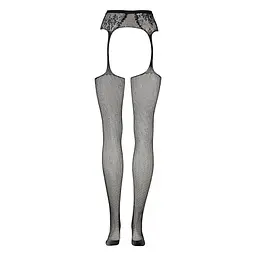 Панчохи з поясом Le Désir Fishnet and Lace Garterbelt, S-XL (чорні) - мініатюра 6