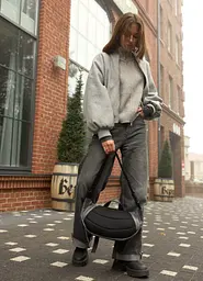 Велика жіноча поясна сумка бананка Sambag DynamicDart графітова 38 × 21 × 7 см (80411009) - мініатюра 7
