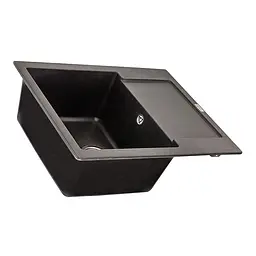 Кухонна мийка Zerix ZS-6250S-14 Black metallic ZX4594, Чорний матовий - мініатюра 2