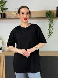 Футболка жіноча з вишитим написом 20395 чорна