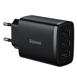 МЗП Baseus Compact 17W (3USB-A) (CCXJ02) Чорний