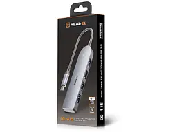 Мультипортовий адаптер REAL-EL CQ-415 Space Grey (EL123110001) - мініатюра 10