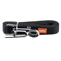 Повідець для собак Agility нейлоновий, чорний, 20 мм × 150 см