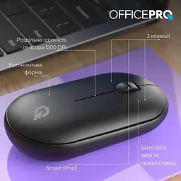 Миша OfficePro Silent Click Wireless Black (M185B) - мініатюра 6