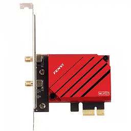 Мережева карта PCI-E Fenvi FV-BE8800 Wi-Fi 7 тридіапазонний адаптер модуль Bluetooth 5.4 Black Red (19127) - мініатюра 2