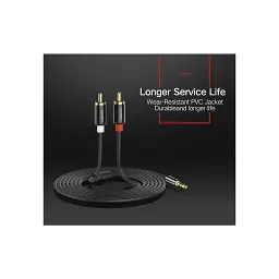 Кабель мультимедійний 3.5mm M to 2xRCA M 2.0m AV116 black Ugreen (10584) - мініатюра 10