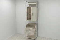 Шафа Гардероб Уні секція 5 серії Конект Ferrum-decor 220x60x50см Сірий метал ДСП Дуб Сонома 32 мм (FRD-104517)