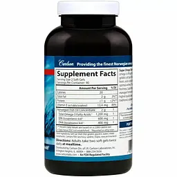 Супер Омега-3 Carlson Super Omega-3 норвезька 180 капсул - мініатюра 2
