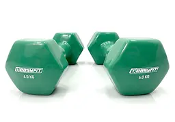Гантель для фітнесу 4.0 кг EasyFit із вініловим покриттям зелена - мініатюра 2