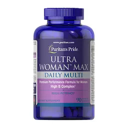 Мультивітаміни для жінок Puritan's Pride Ультра Вумен Макс щоденний комплекс (Ultra Woman Max Daily Multi Multivitamin) - 90 капсул (До 01.27)