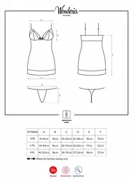 Еротичний комплект Obsessive Wonderia chemise S/M чорний - мініатюра 7