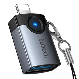 Перехідник HOCO Victory iP male to USB female adapter UA46 |OTG, LED|