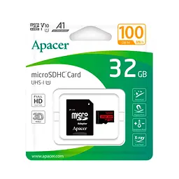 Карта пам'яті Apacer 32GB microSD class 10 UHS-I V10 A1 (AP32GMCSH10UB-R) - мініатюра 2