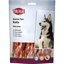 Ласощі Trixie Denta Fun Chewing Rolls для собак Паличка для чищення зубів з качкою 12 см 240 г 30 шт (арт.31395)
