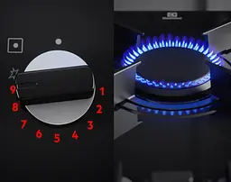 Варильна поверхня газова на склі Electrolux 60 см чугун електрон. керування Hob2Hood чорний - мініатюра 3