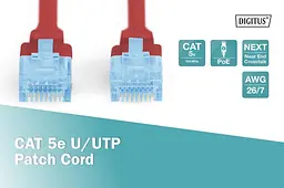 Патч-корд Assmann CAT 5e U-UTP, Cu, PVC AWG 26/7, 2 м DK-1511-020/R Red - мініатюра 4
