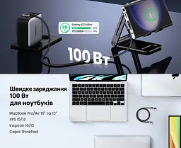 Кабель UGREEN US335 USB-C - USB-C кутовий 90° PD 100 Вт 1 м космічний сірий (70696) - мініатюра 9