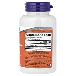 Амінокислоти L-Methionine 500 mg 100 рослинних капсул NOW vit0006583 - мініатюра 2