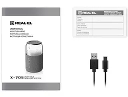 Портативная колонка REAL-EL RX705 5W Bluetooth TWS, RGB, RED - мініатюра 11