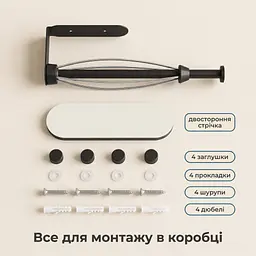 Тримач для паперових рушників з пружинною фіксацією рулону, нержавіюча сталь, чорний - мініатюра 8