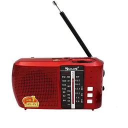 Радіоприймач на акумуляторі 18650 червоний із Bluetooth FM USB MicroSD Golon ICF-8BT