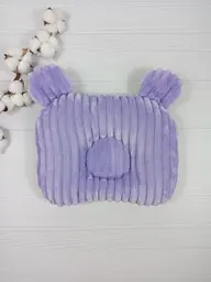 Дитяча ортопедична подушка 24×32 для новонароджених a.l.babybox Зайчики з іграшками Фіолетовий - мініатюра 2