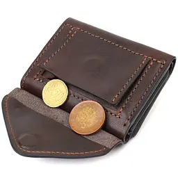 Чоловічий шкіряний гаманець Grande Pelle 8х10х1.5 см acs0025794 - мініатюра 5
