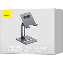 Підставка для планшета Baseus Desktop Biaxial Foldable Metal Stand Gray [LUSZ000113] - мініатюра 6