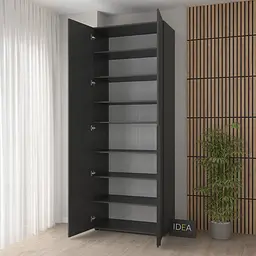 Шафа для одягу з полицями Idea Д-127 Антрацит - мініатюра 2