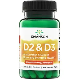 Комплекс вітамінів Swanson Vitamin D2 and D3 Complex 60 вегакапсул