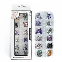 Набір страз для манікюру Aoyasiyue Nail Decoration асорті 12 шт. №7 Кольорові сердечки