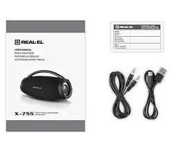 Портативная колонка бумбокс REAL-EL X755-PSS Boombox 70W Bluetooth TWS, RGB, Black - мініатюра 10
