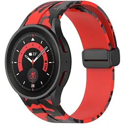 Ремінець для Samsung Galaxy Watch 6 - червоно-чорний ширина кріплення 20мм силікон Watchbands Cls-color (W30-9WB695511196) - мініатюра 4