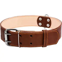 Нашийник подвійний Collar, шкіра, 56-68х4,5 см, коричневий