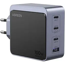Зарядний пристрій 4xUSB 100W (3xUSB-C+USB-A) Gan Nexode Fast Charger Сірий X565 Ugreen (35043)