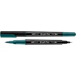 Маркер акварельний Santi Brush Pen SW-16 синьо-зелений двосторонній 6 шт. (391016)