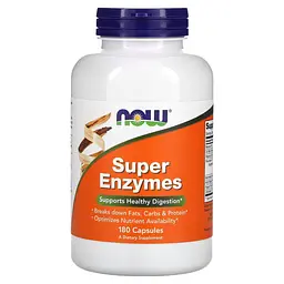 Натуральна добавка NOW Super Enzymes, 180 капсул