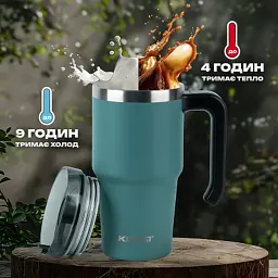 Термокружка Kite з ручкою 600 мл зелена (K24-1207-3) - мініатюра 9