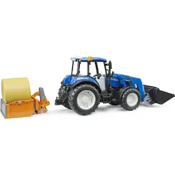Масштабна модель автомобіля Bruder трактор New Holland T5.121 з переднім навантажувачем та аксесуарами (02187) - мініатюра 2