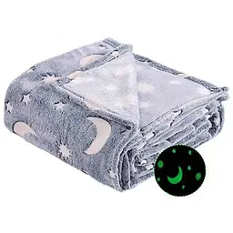 Дитячий що світяться плед із зірками 120×150 см Magic Blanket м'який матеріал мікрофібра Сірий  - мініатюра 4