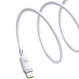 Дата кабель Baseus Silky Series OS Fast Charging Type-C to Type-C 100W (1m) (P10377704) Moon White - мініатюра 4