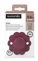 Пустушка Suavinex Wonder фізіологічна силіконова 0-6 місяців бордова - мініатюра 3