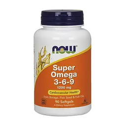 Жирні кислоти Now Foods Супер Омега 3-6-9, Super Omega 3-6-9,, 1200 мг, 90 желатинов (NOW-01839)