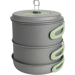 Набір посуду Bo-Camp Explorer XL Hard Anodized Grey/Green 4 предмети (2200249) - мініатюра 10