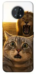 Чохол Demsky Shocked cat and lion для Nokia G50
