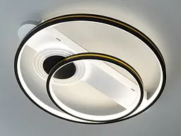 Стельова LED-люстра Diasha MX2247/2WH+BK, подвійне кільце, 64 W, Ø46 см - мініатюра 2