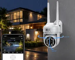 Поворотна погодозахисна IP Wi-Fi камера HX-A1536C / Поворотна вулична камера відеоспостереження / Wi-Fi камера з датчиком руху - мініатюра 2